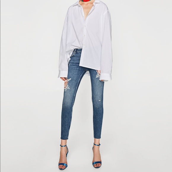 Zara Denim - Zara Skinny Jeans with 3D Embroidery.